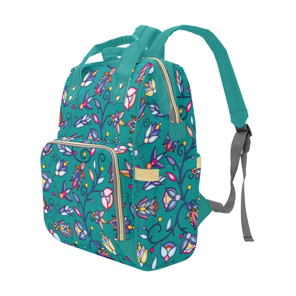 Buffalo Bloom Turquoise Multi-Function Diaper Backpack/Diaper Bag