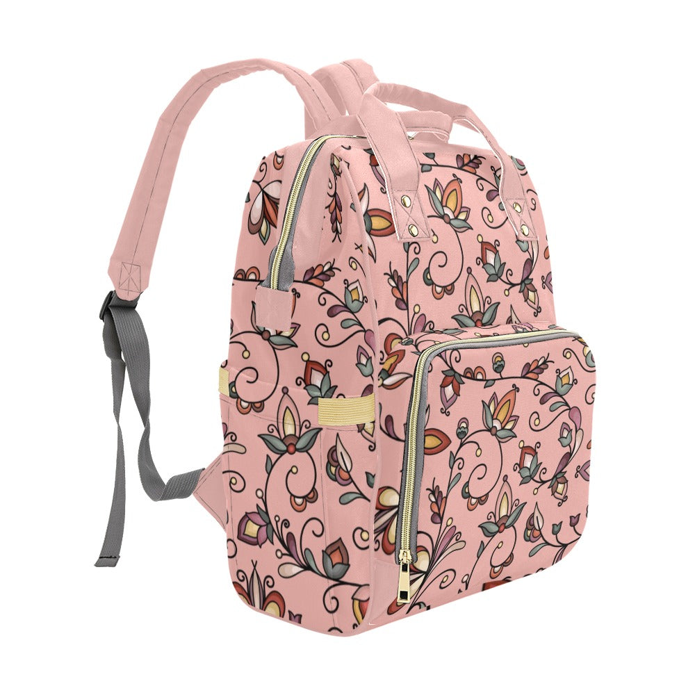 Burnt Sky Petals Peach Multi-Function Diaper Backpack/Diaper Bag