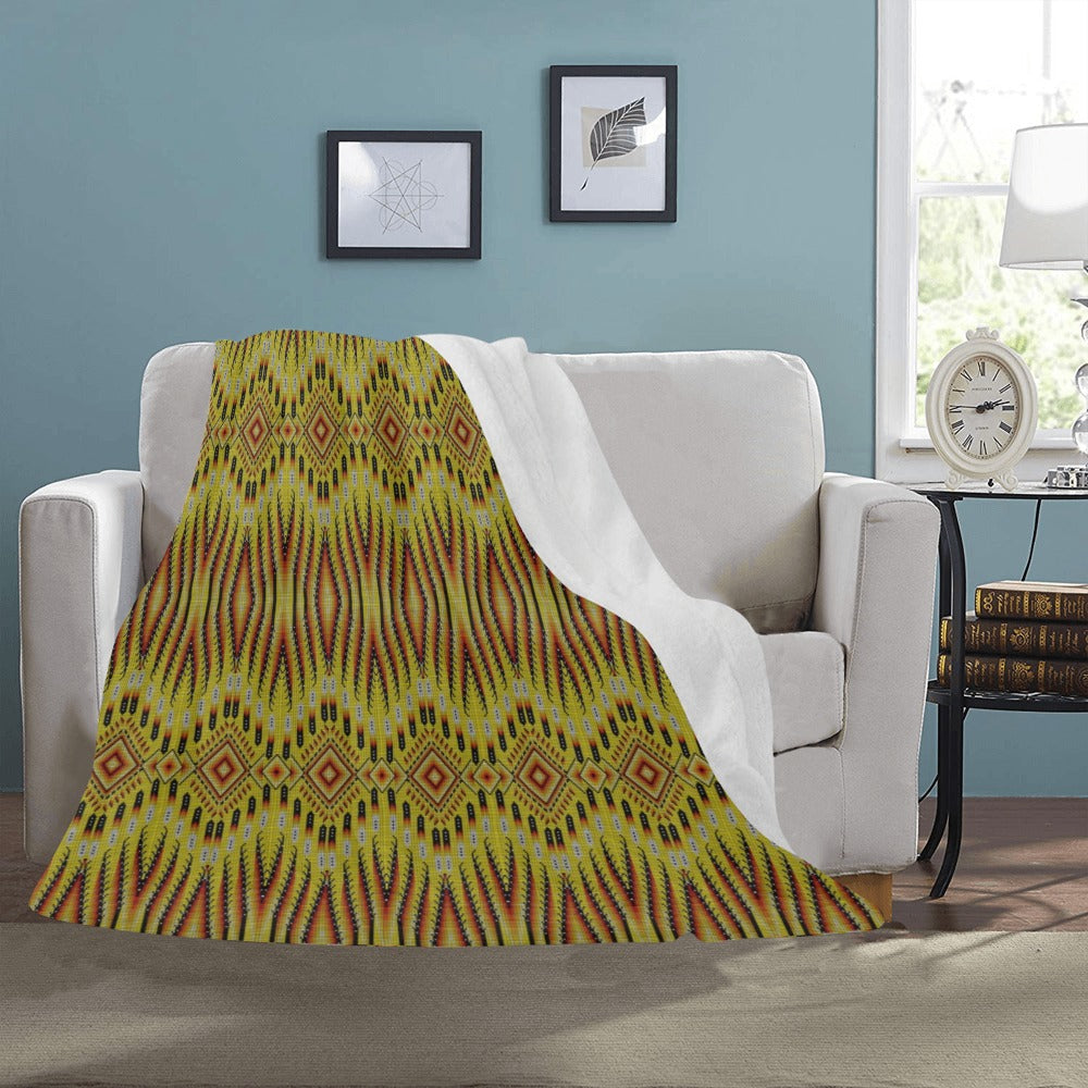 Fire Feather Yellow Ultra-Soft Micro Fleece Blanket 50"x60"