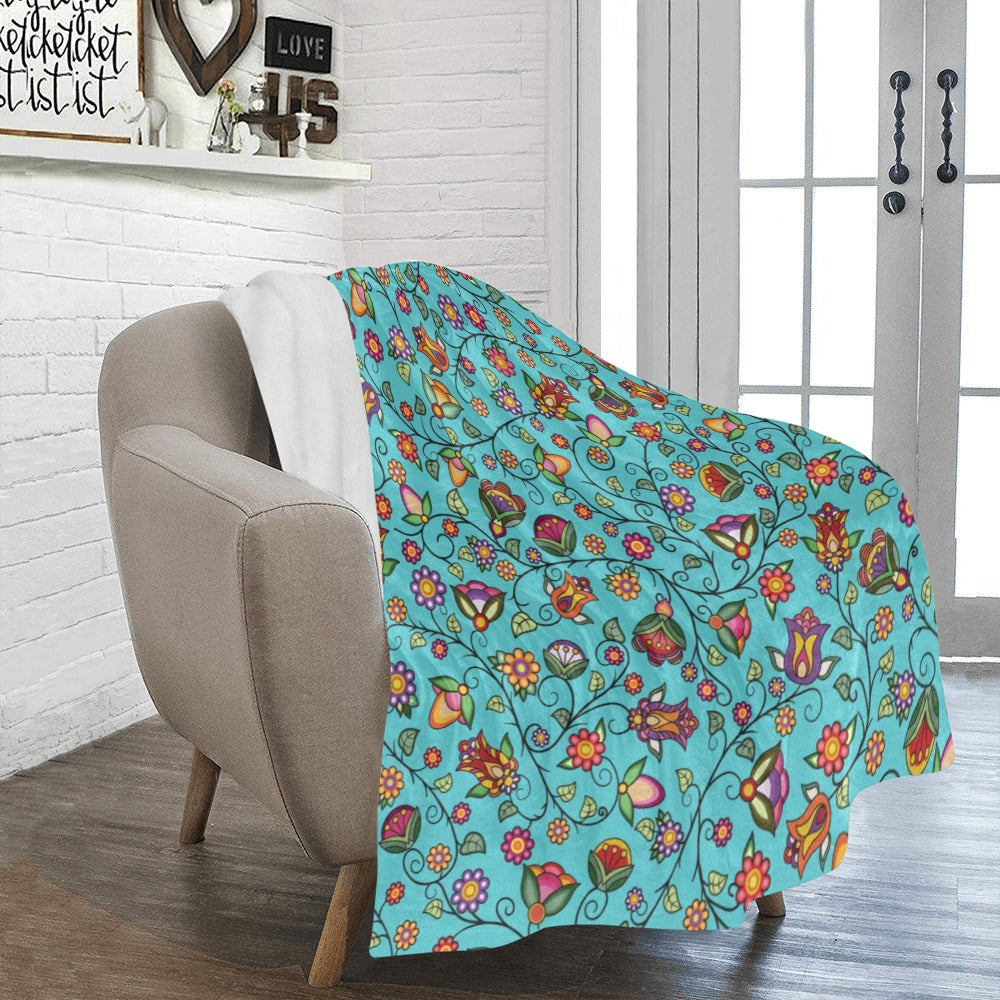 Heartbeat Petals Turquoise Ultra-Soft Micro Fleece Blanket 50"x60"