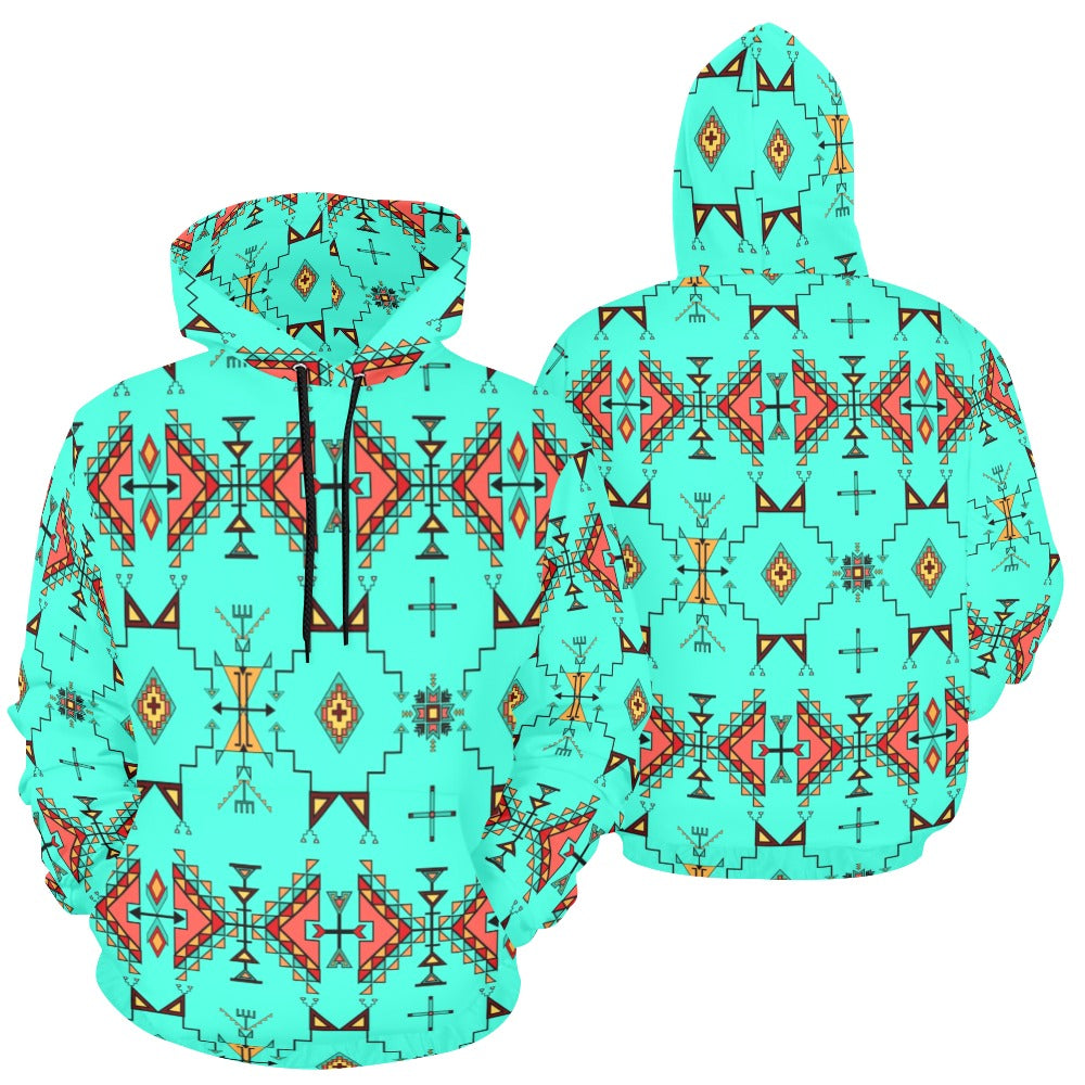 Thunder Flight Turquoise Hoodie for Men (USA Size)