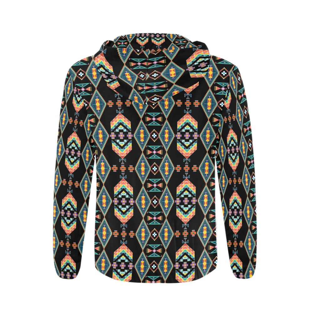 Travois Tipi Black Men's Zipper Hoodie