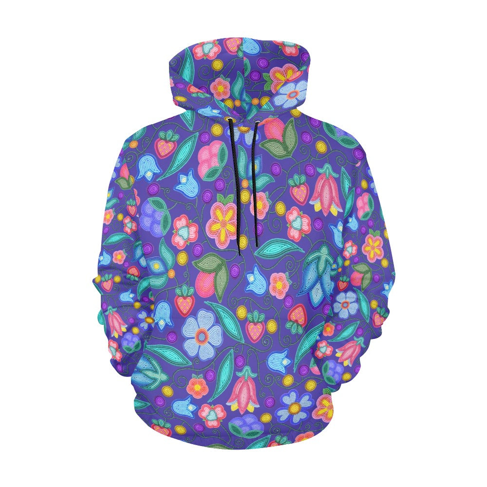 Sweet Offering Indigo All Over Print Hoodie for Women (USA Size)