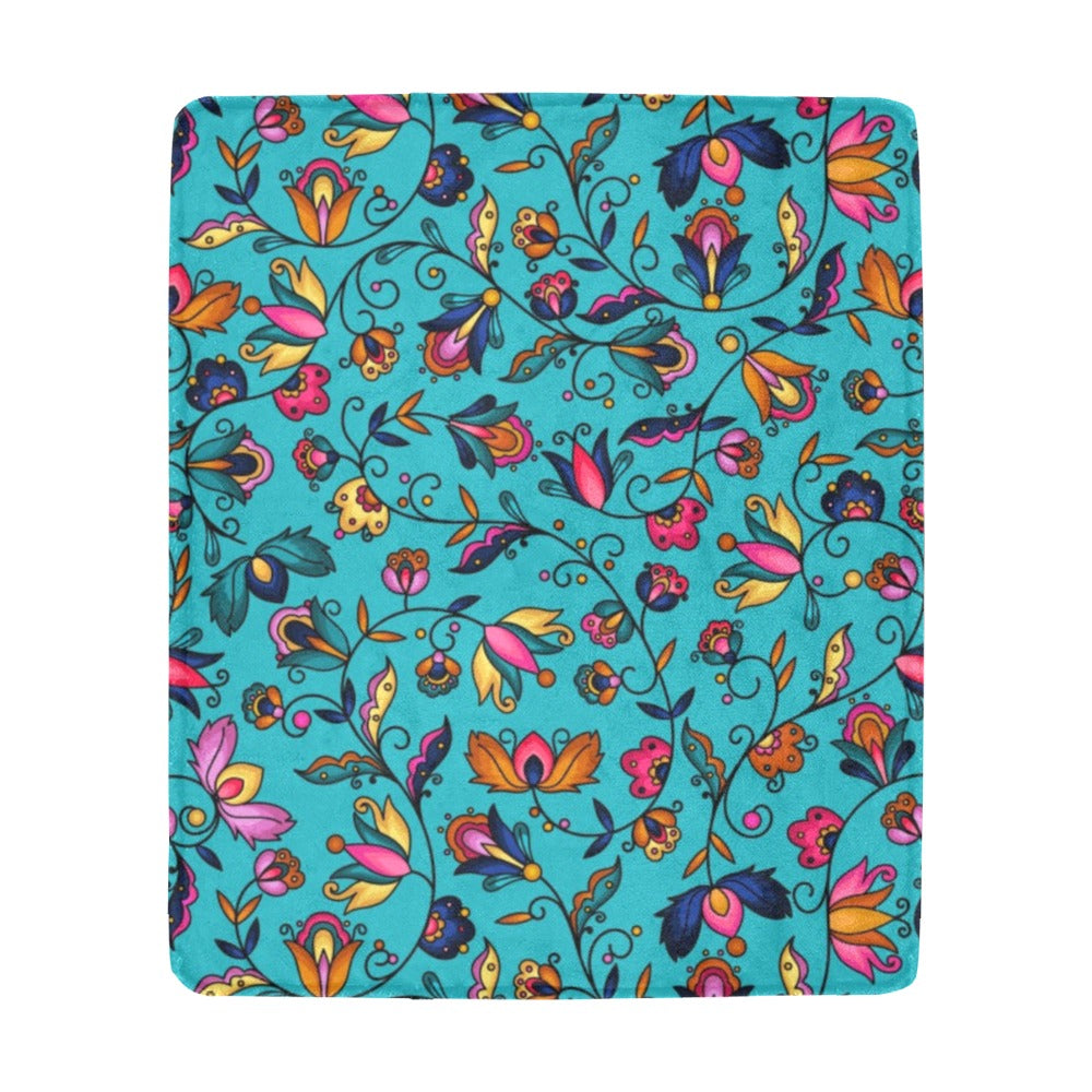Copper Prairie Petals Turquoise Ultra-Soft Micro Fleece Blanket 50"x60"