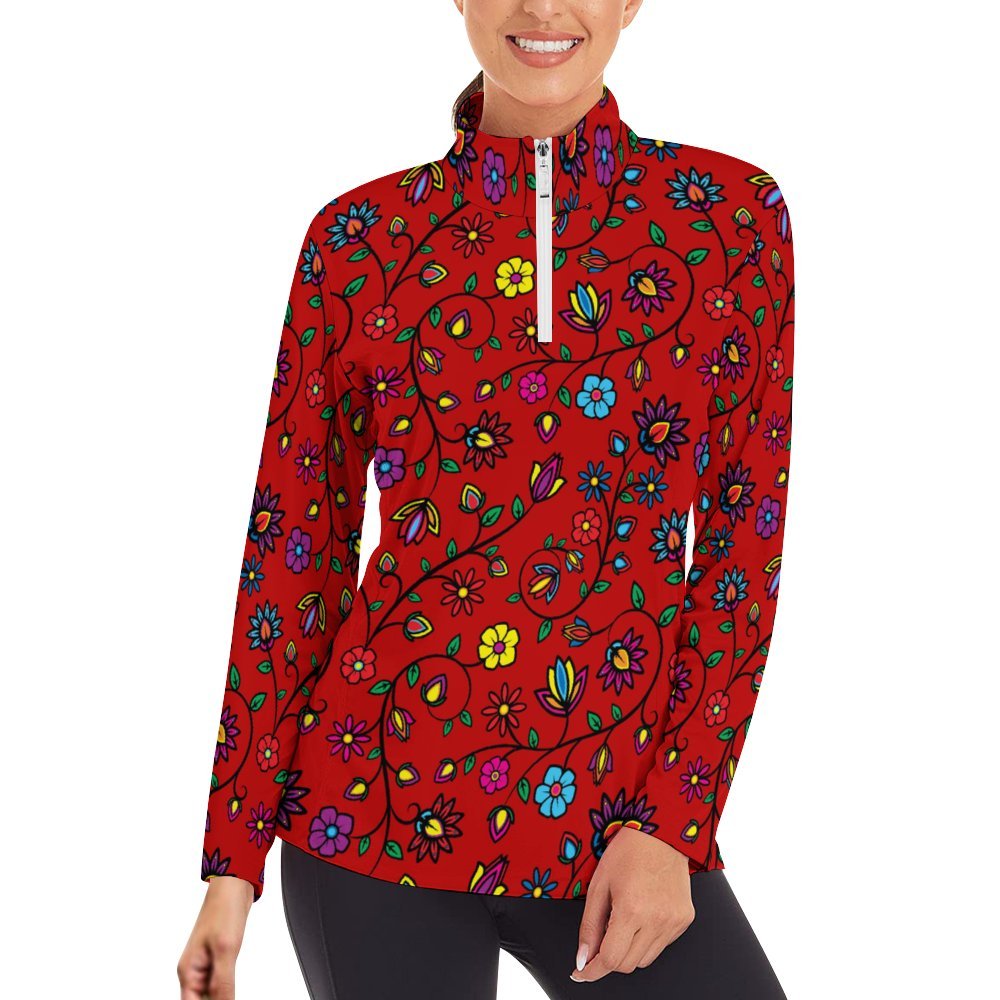 Nature_s Nexus Red Long Sleeve Yoga Shirt