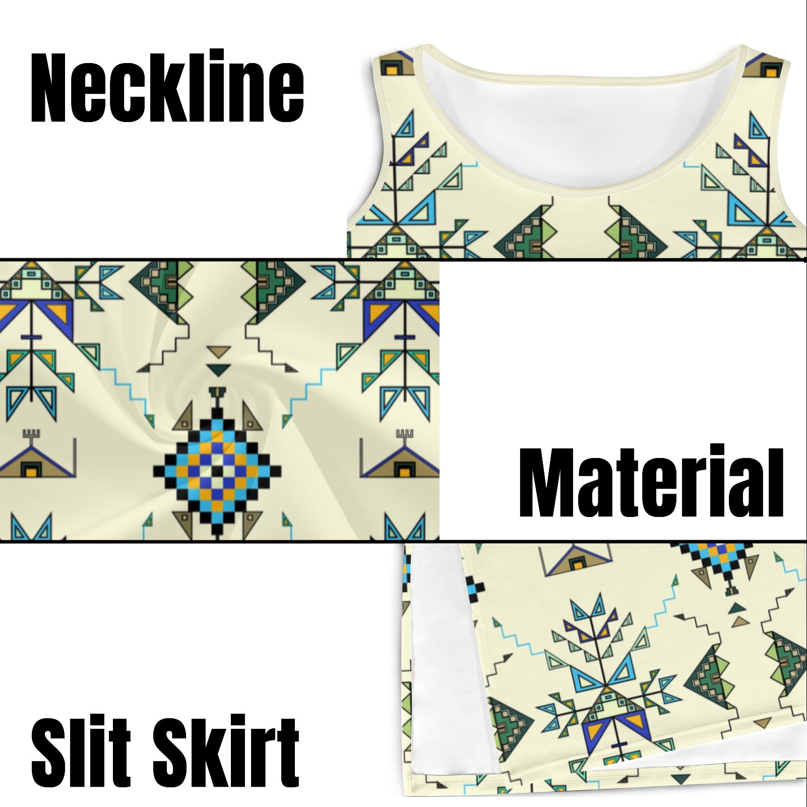 Bear Shield Cream Phaedra Sleeveless Open Fork Long Dress