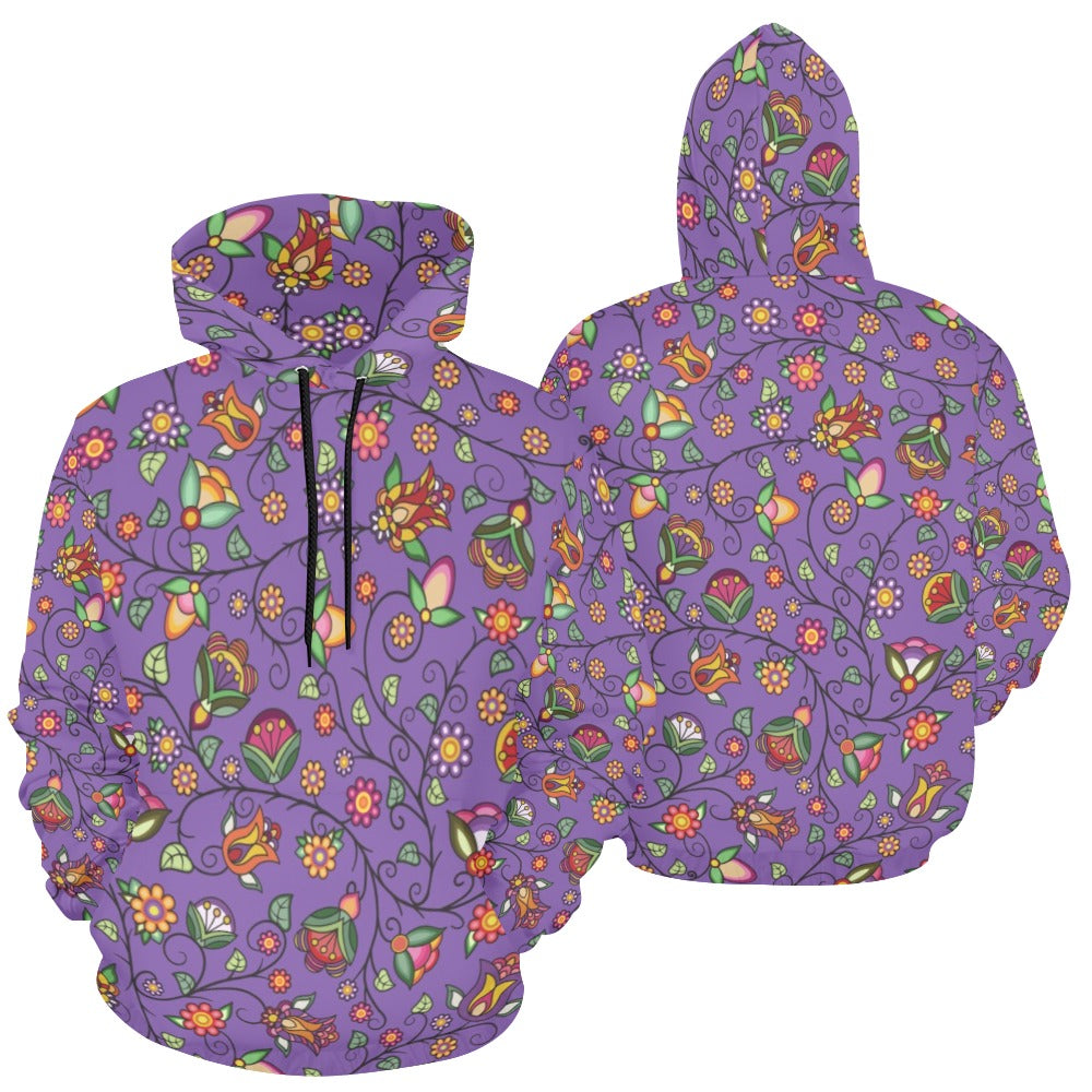 Heartbeat Petals Purple Hoodie for Women (USA Size)