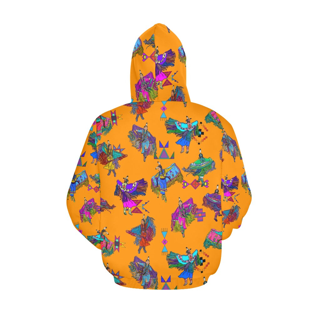 Women's Fancy Dancers Orange Hoodie for Women (USA Size)
