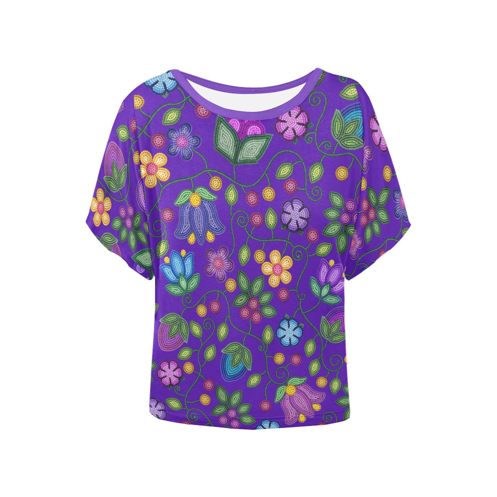 Bloom Uplift Indigo Women's Batwing-Sleeved Blouse T-shirt