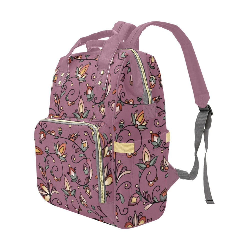 Burnt Sky Petals Magenta Multi-Function Diaper Backpack/Diaper Bag