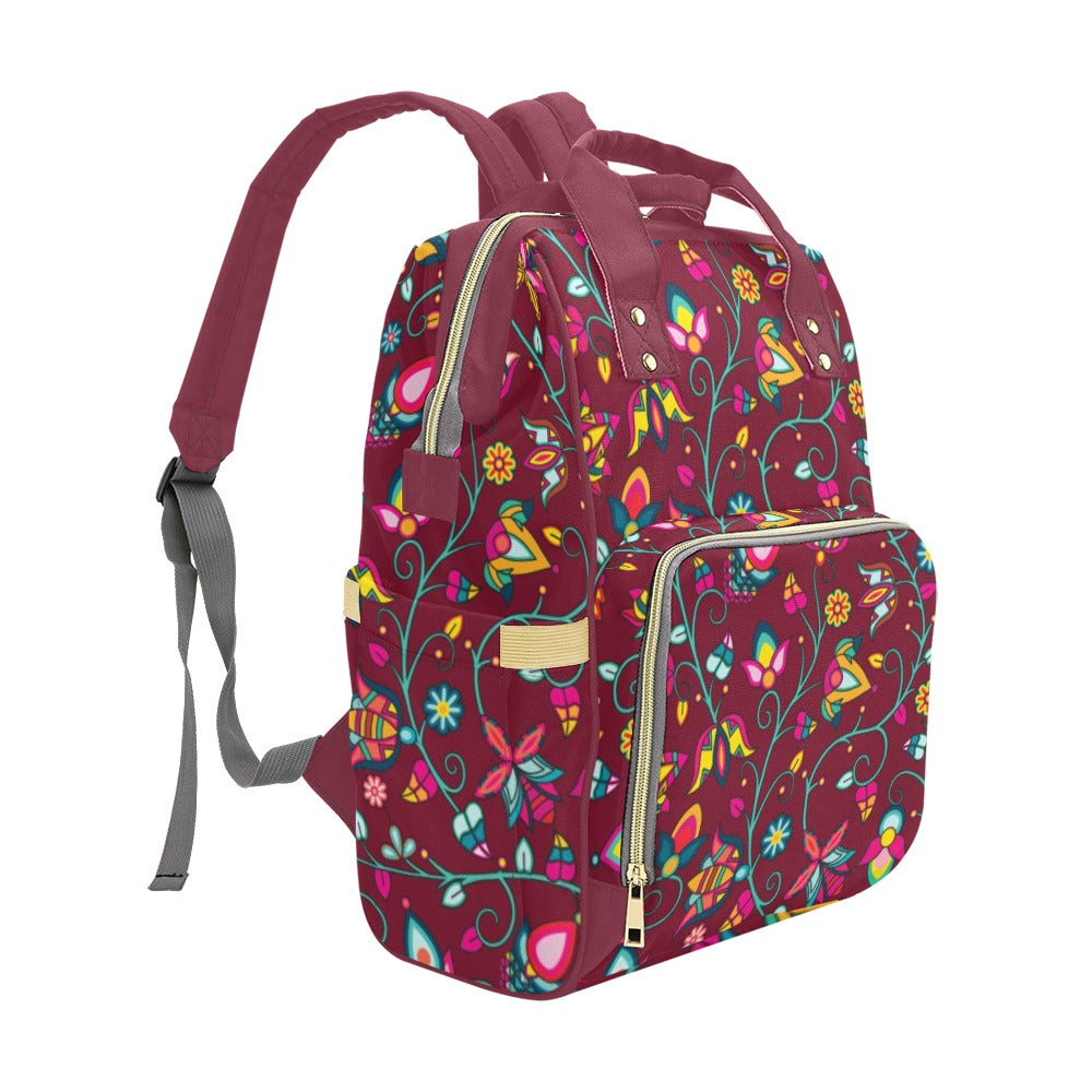 Thorny Path Cranberry Multi-Function Diaper Backpack/Diaper Bag