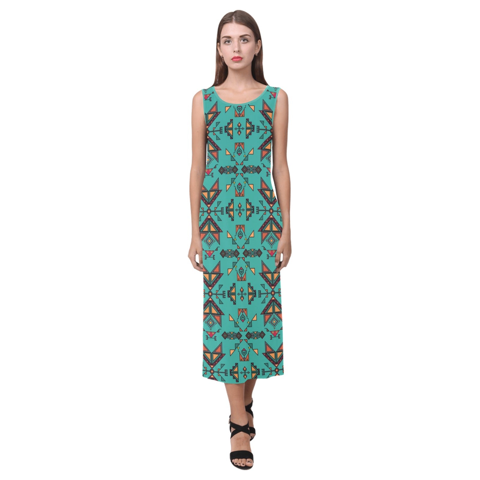 Arrow dawn Turquoise Phaedra Sleeveless Open Fork Long Dress