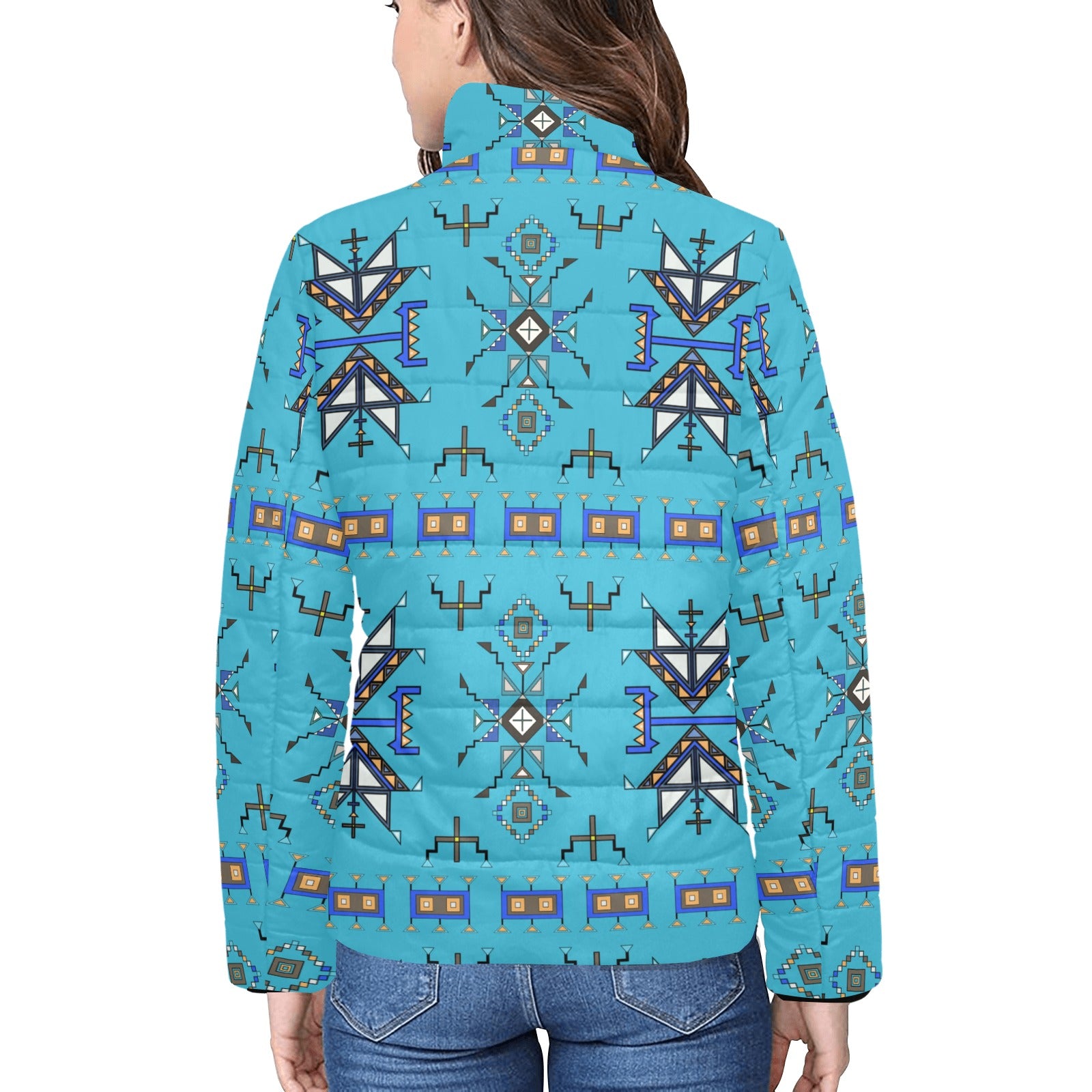 Eagle Strike Blue Women's Stand Collar Padded Jacket