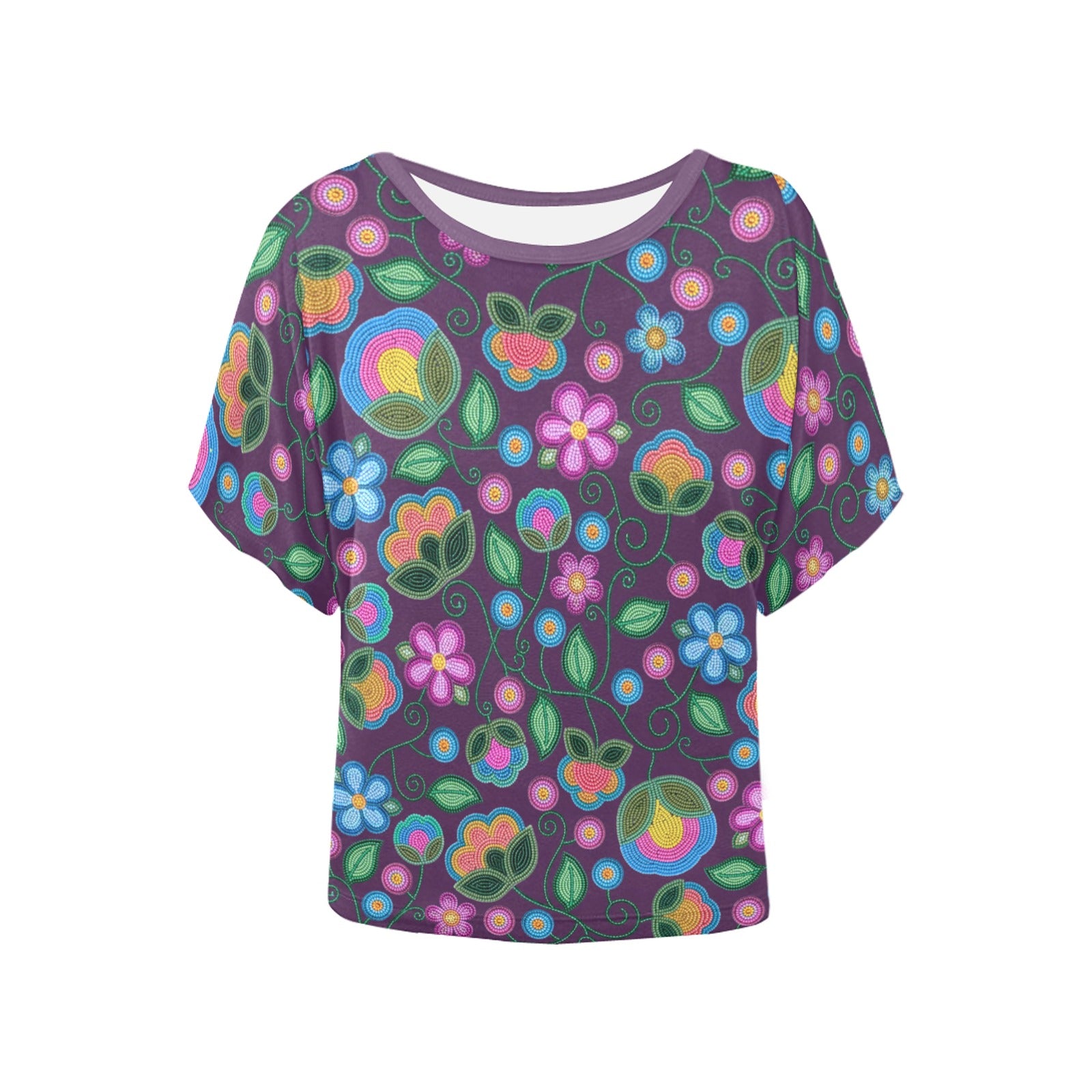 Turquoise Sunbeam Violet Women's Batwing-Sleeved Blouse T-shirt