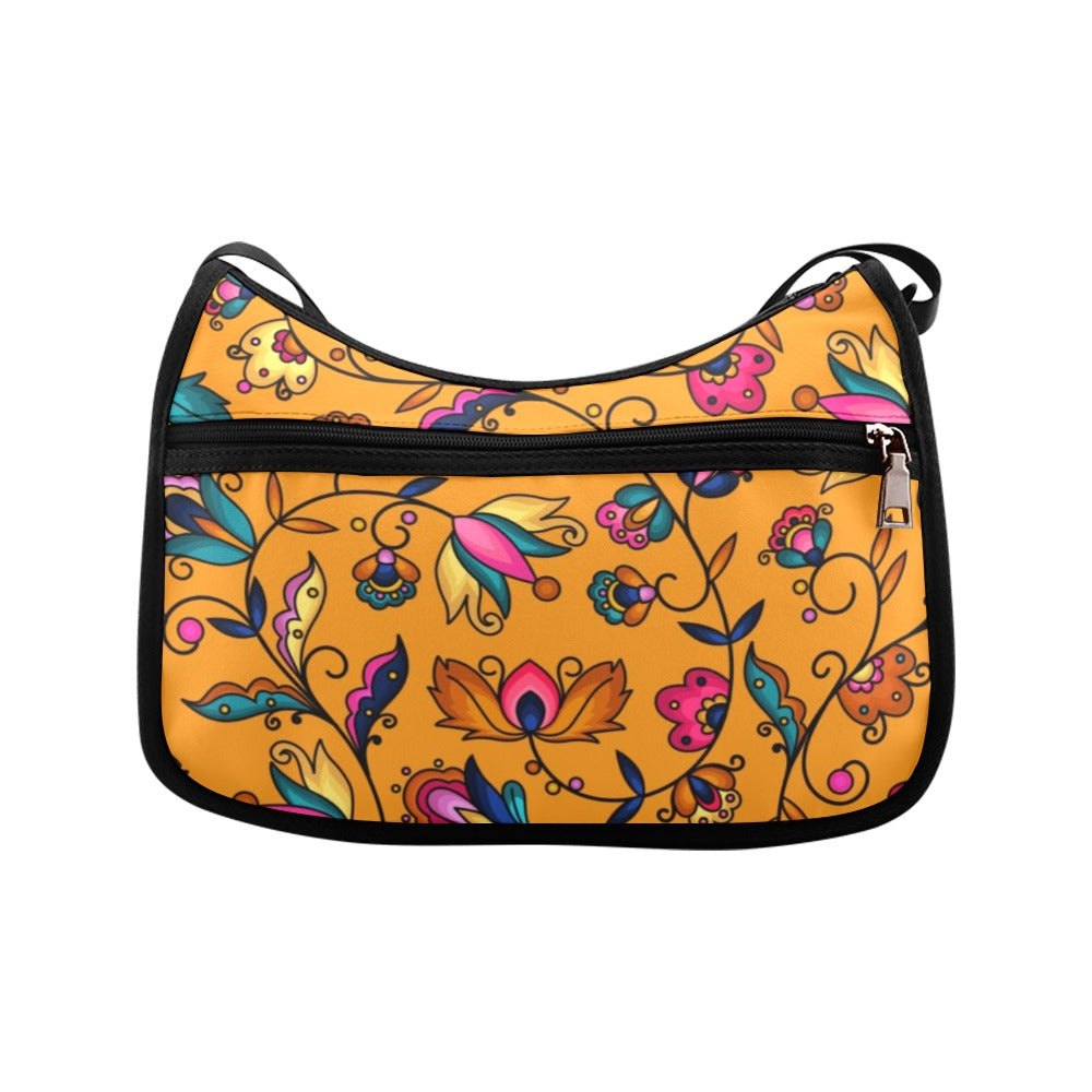 Copper Prairie Petals Orange Crossbody Bag