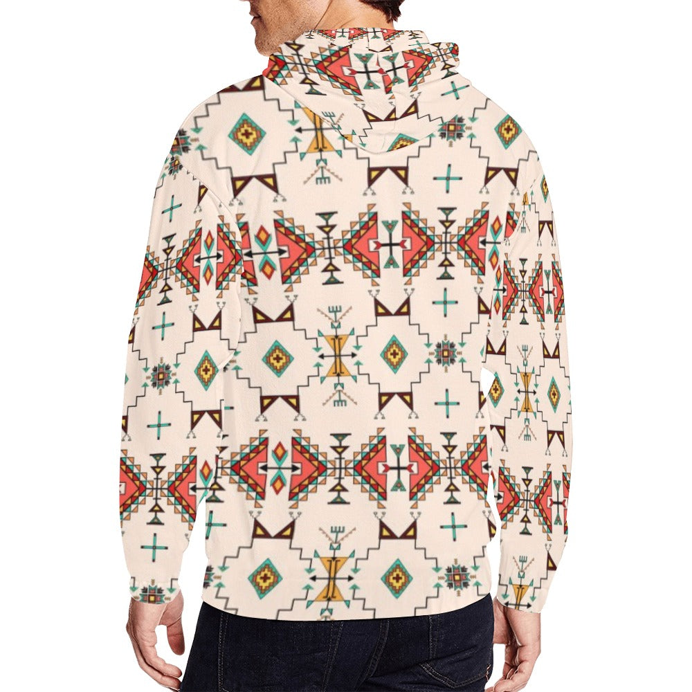 Thunder Flight Cream Men's Zipper Hoodie