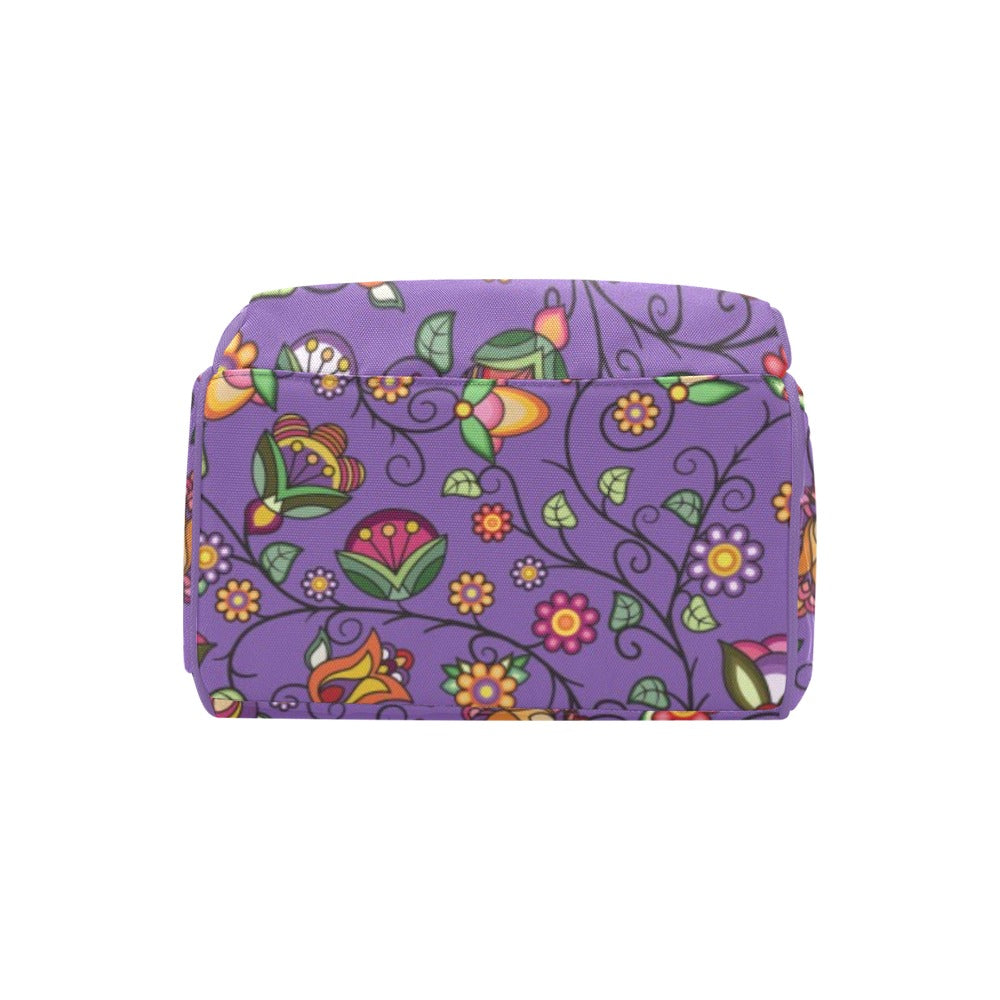 Heartbeat Petals Purple Multi-Function Diaper Backpack/Diaper Bag
