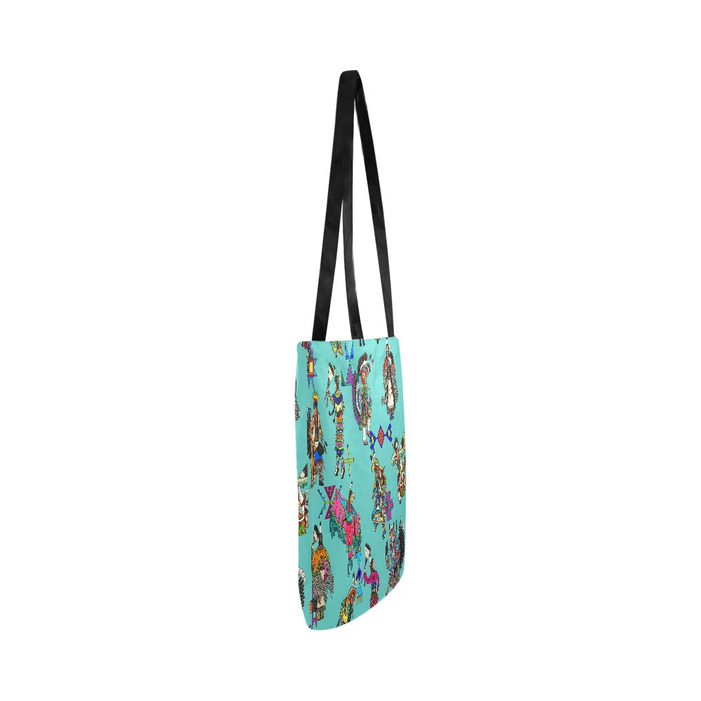Grand Entry Dancers Eggshell Blue Reusable Shopping Bag (Two sides)