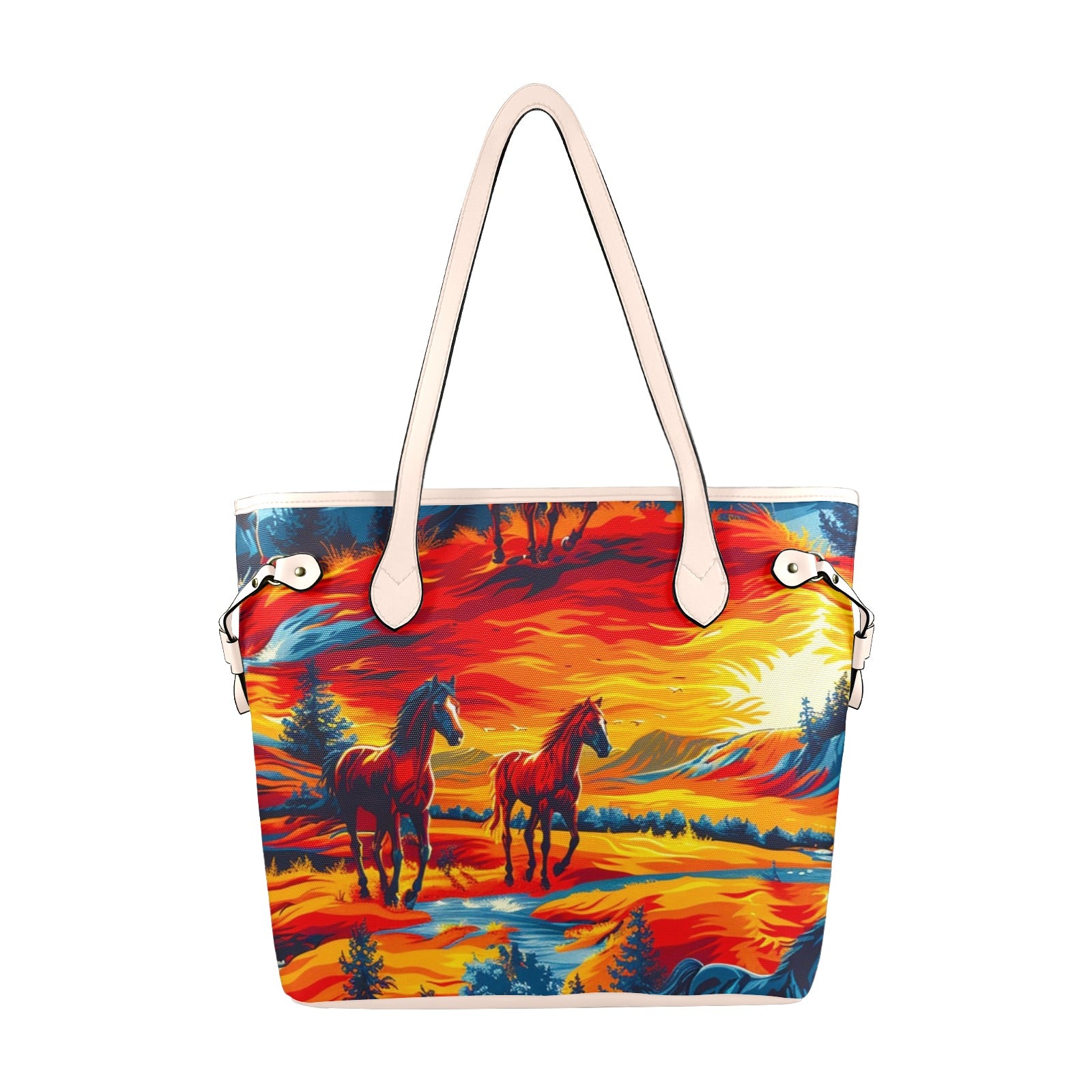 Wild Horses Clover Canvas Tote Bag