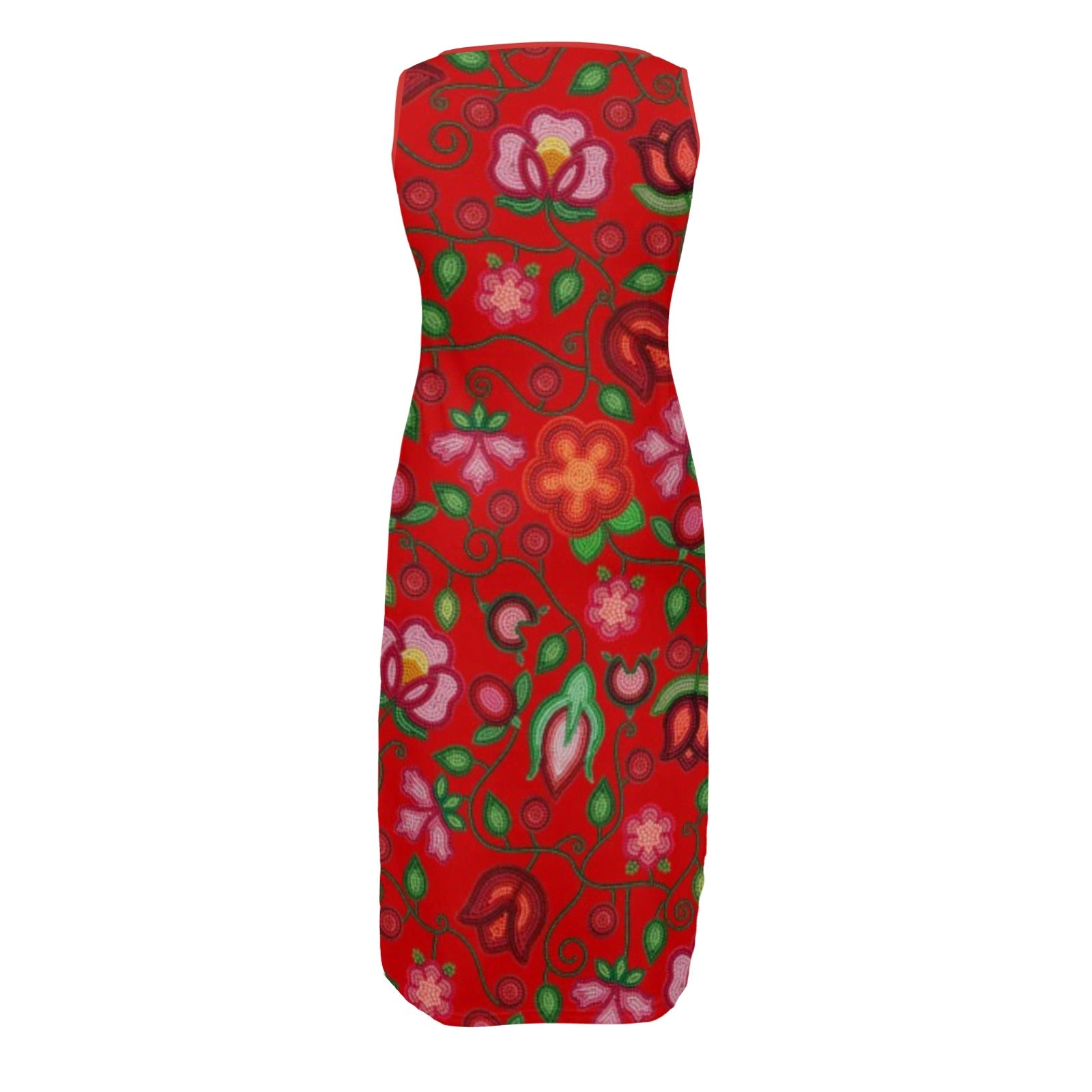 Rose Reverie Red Phaedra Sleeveless Open Fork Long Dress