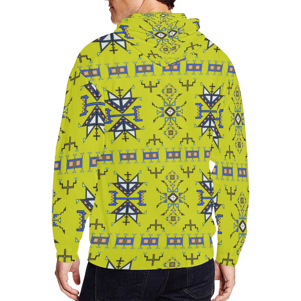Eagle Strike Lime Men's Zipper Hoodie