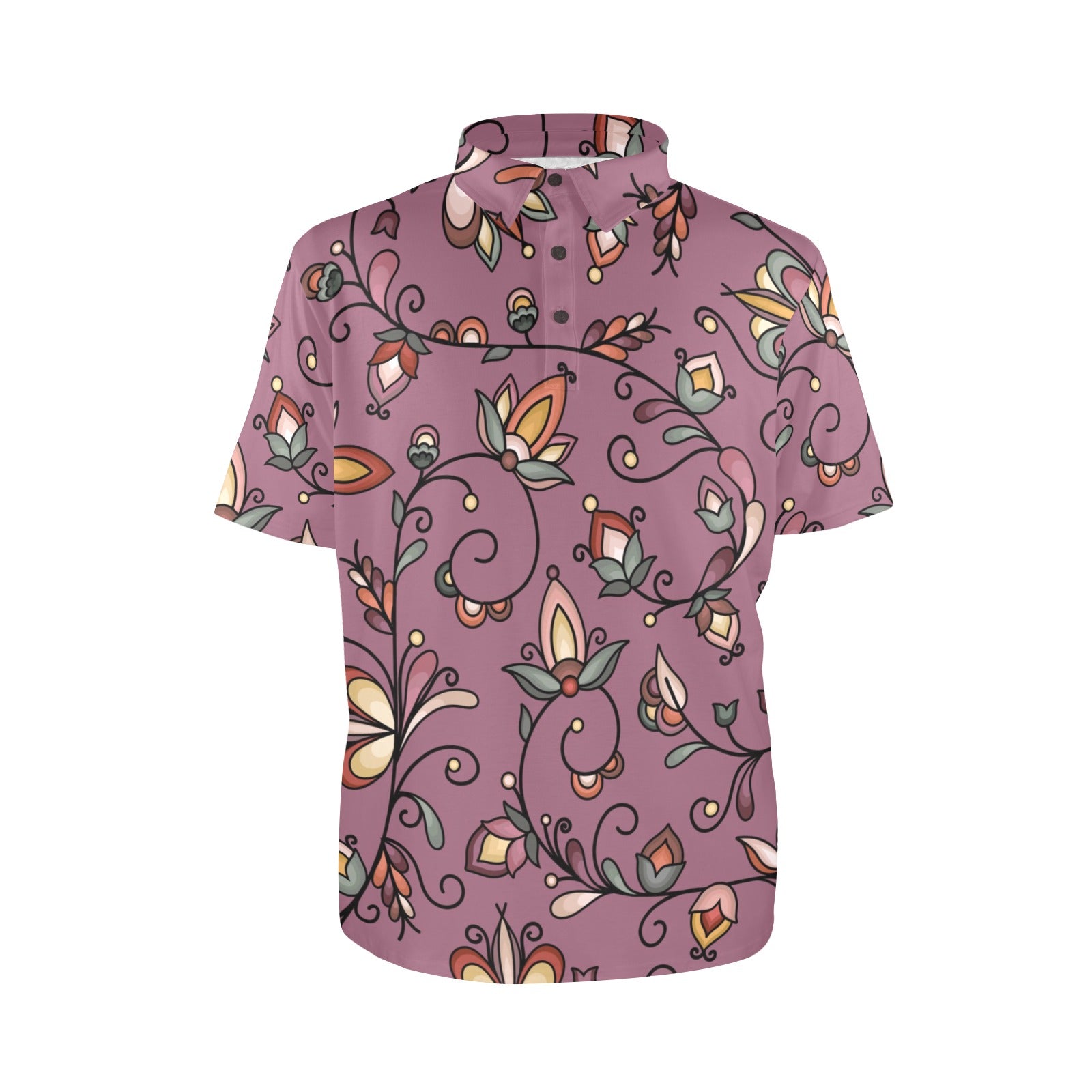 Burnt Sky Petals Magenta Polo Shirt