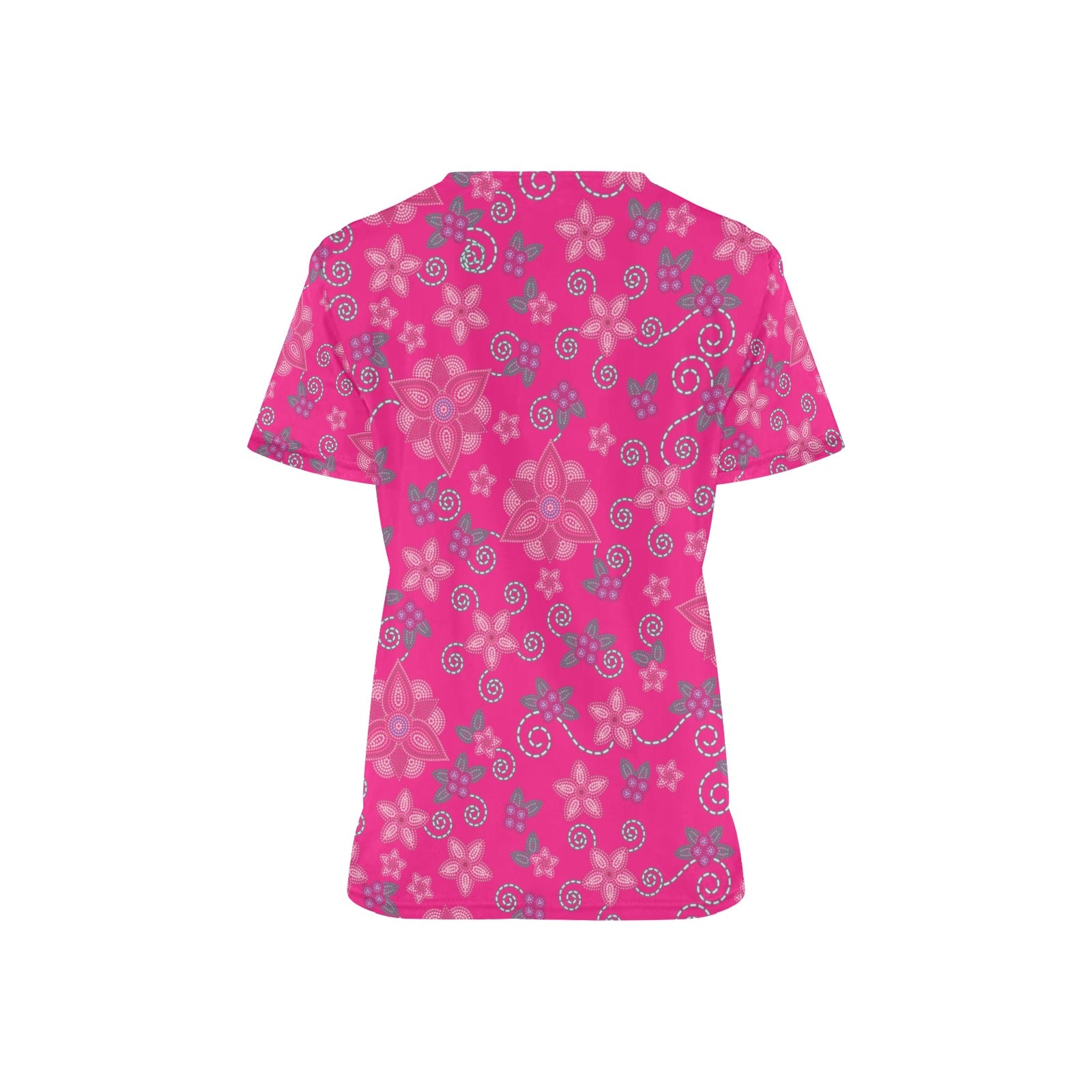 Berry Picking Pink Scrub Top