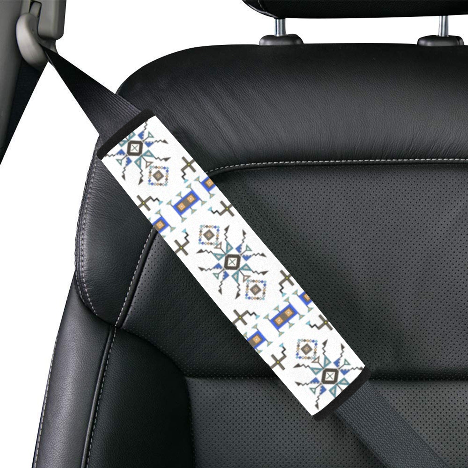 Eagle Strike White Car Seat Belt Cover 7''x12.6'' (Pack of 2)