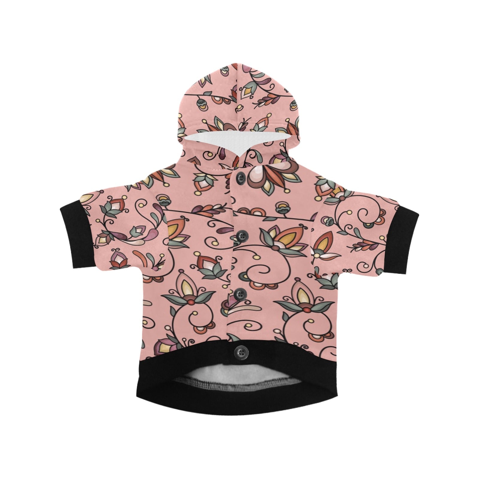 Burnt Sky Petals Peach Pet Dog Hoodie