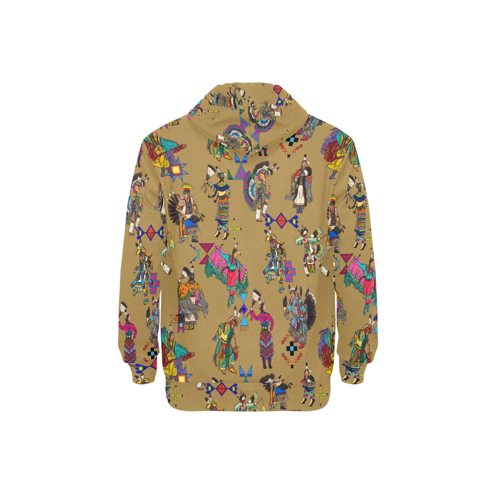 Grand Entry Dancers Earth Men's Long Sleeve Fleece Hoodie
