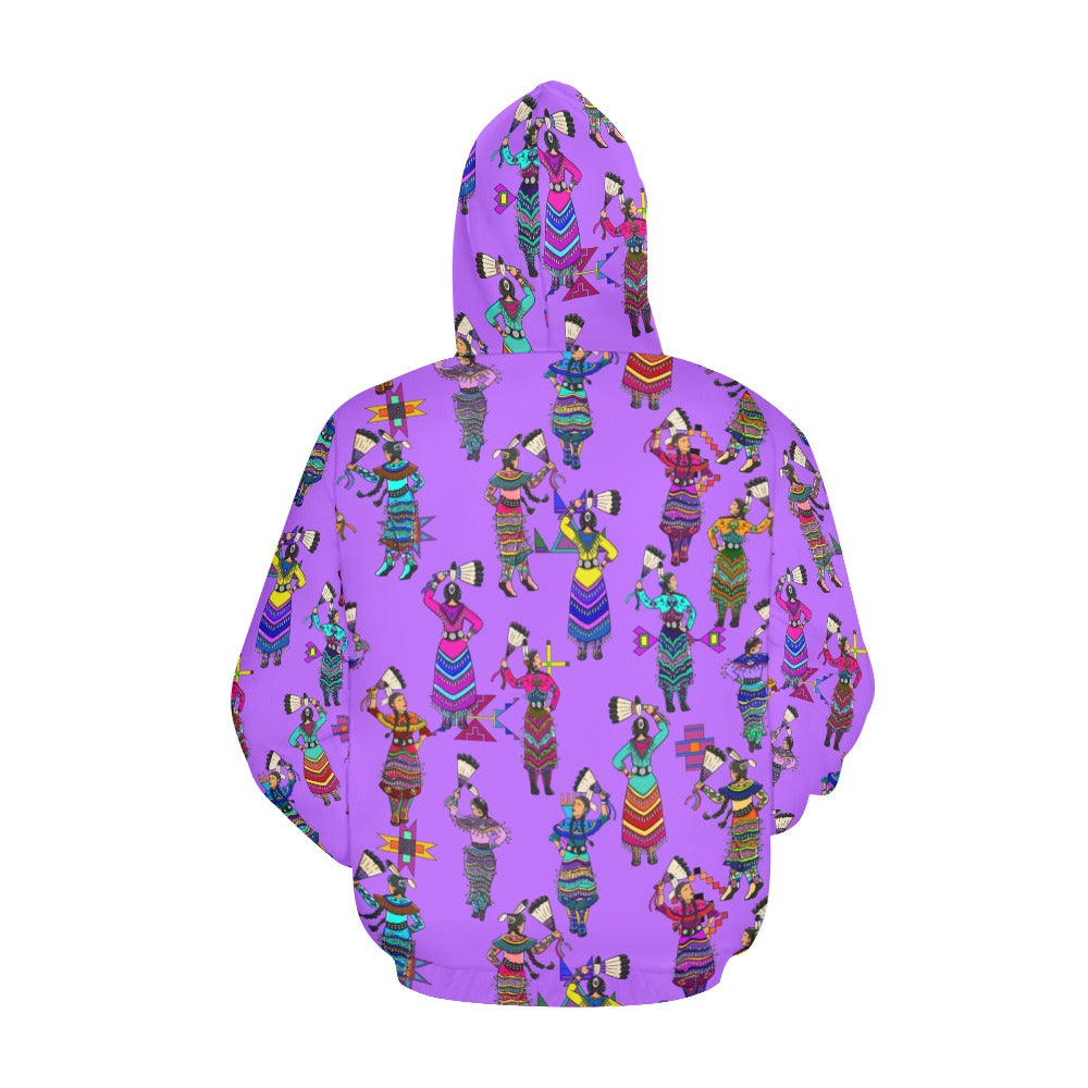 Women's Jingle Dancers Purple Hoodie for Women (USA Size)