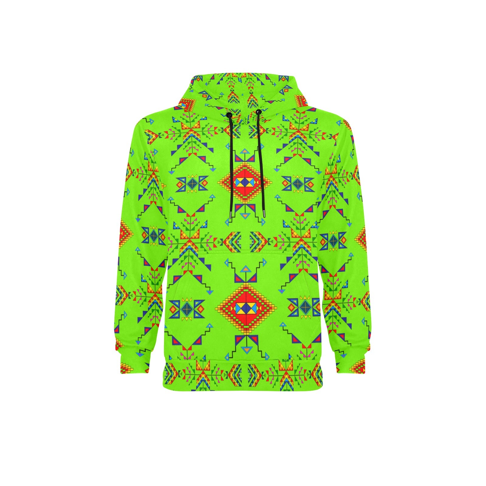 Buffalo Jump Neon Green Men's Long Sleeve Fleece Hoodie