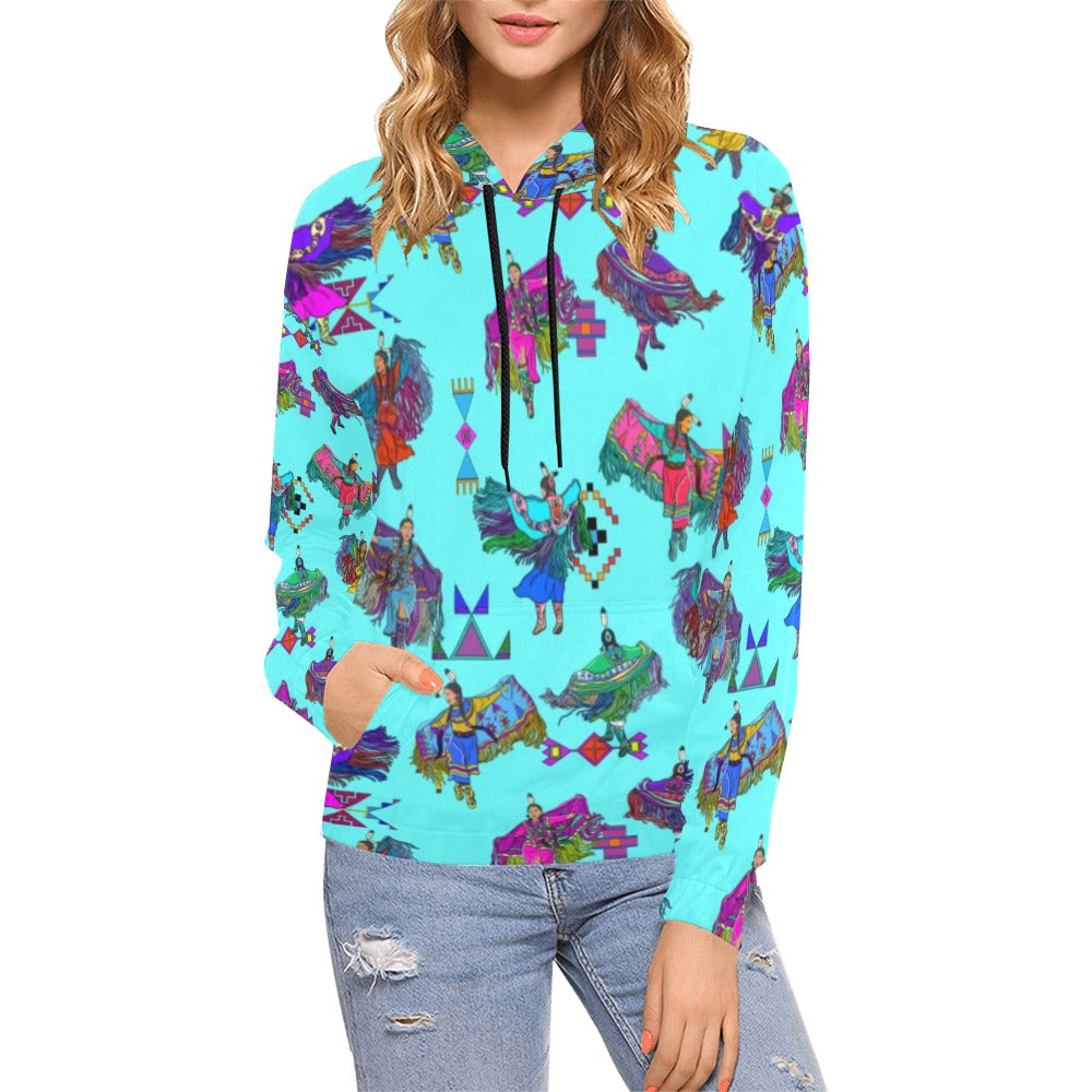 Women's Fancy Dancers Turquoise Hoodie for Women (USA Size)