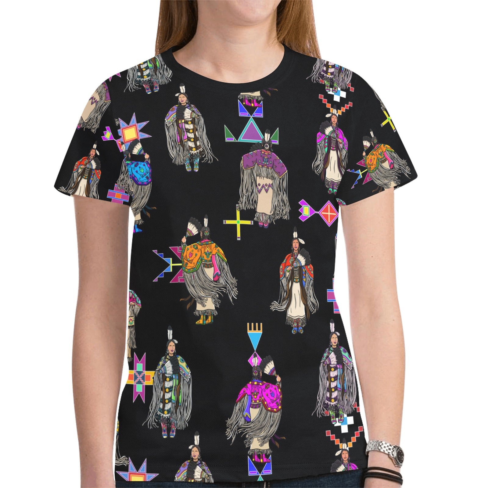 Women's Tradish Dancers Black T-shirt for Women