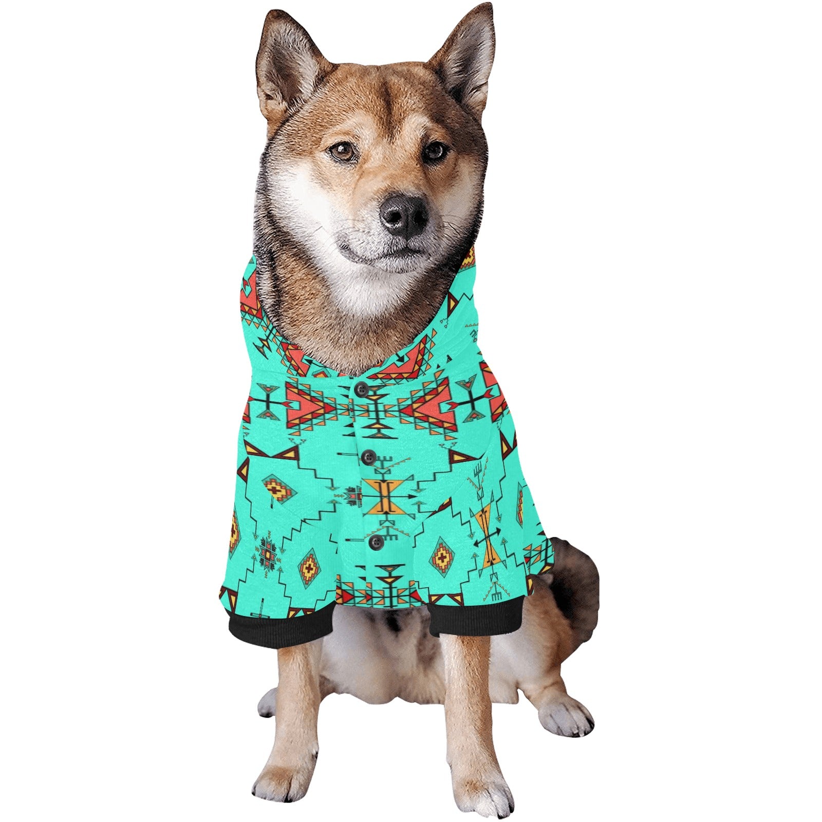 Thunder Flight Turquoise Pet Dog Hoodie