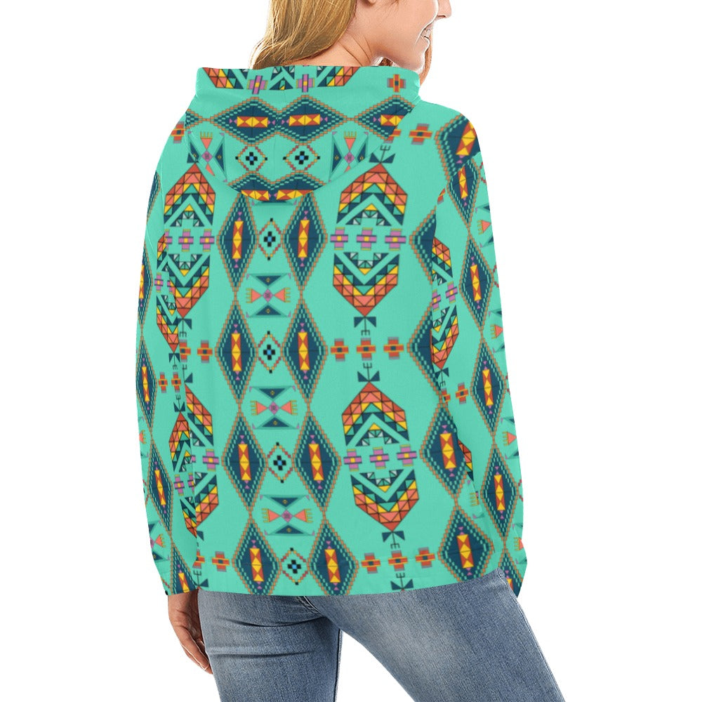 Travois Tipi Smoky Sky Hoodie for Women (USA Size)