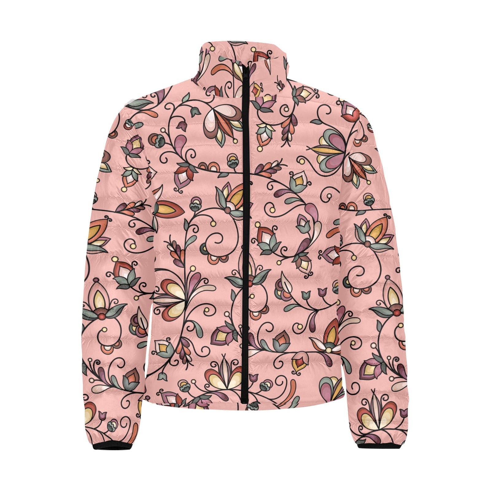 Burnt Sky Petals Peach Men's Padded Jacket