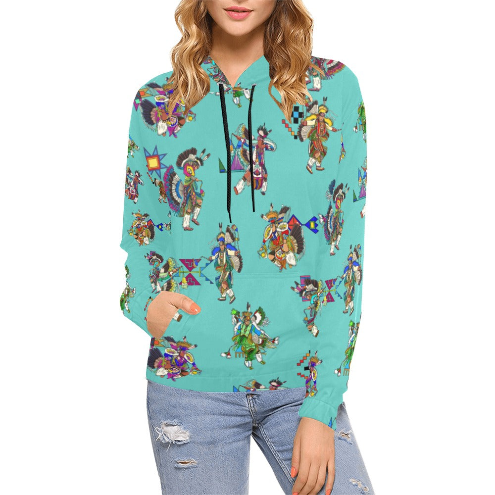 Men's Fancy Dancers Eggshell Blue Hoodie for Women (USA Size)
