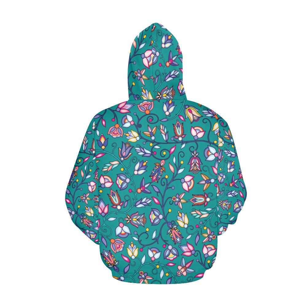 Buffalo Bloom Turquoise Hoodie for Women (USA Size)