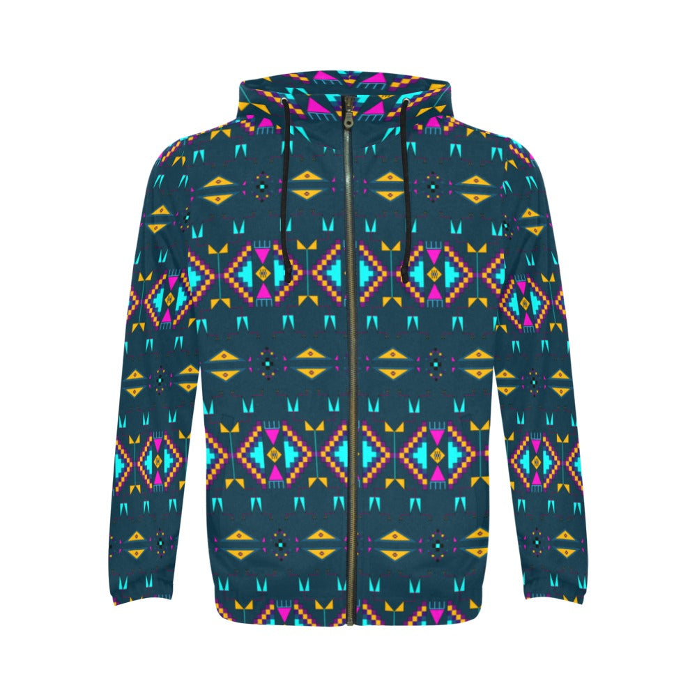 Rite of Passage Dark Teal Men's Zipper Hoodie
