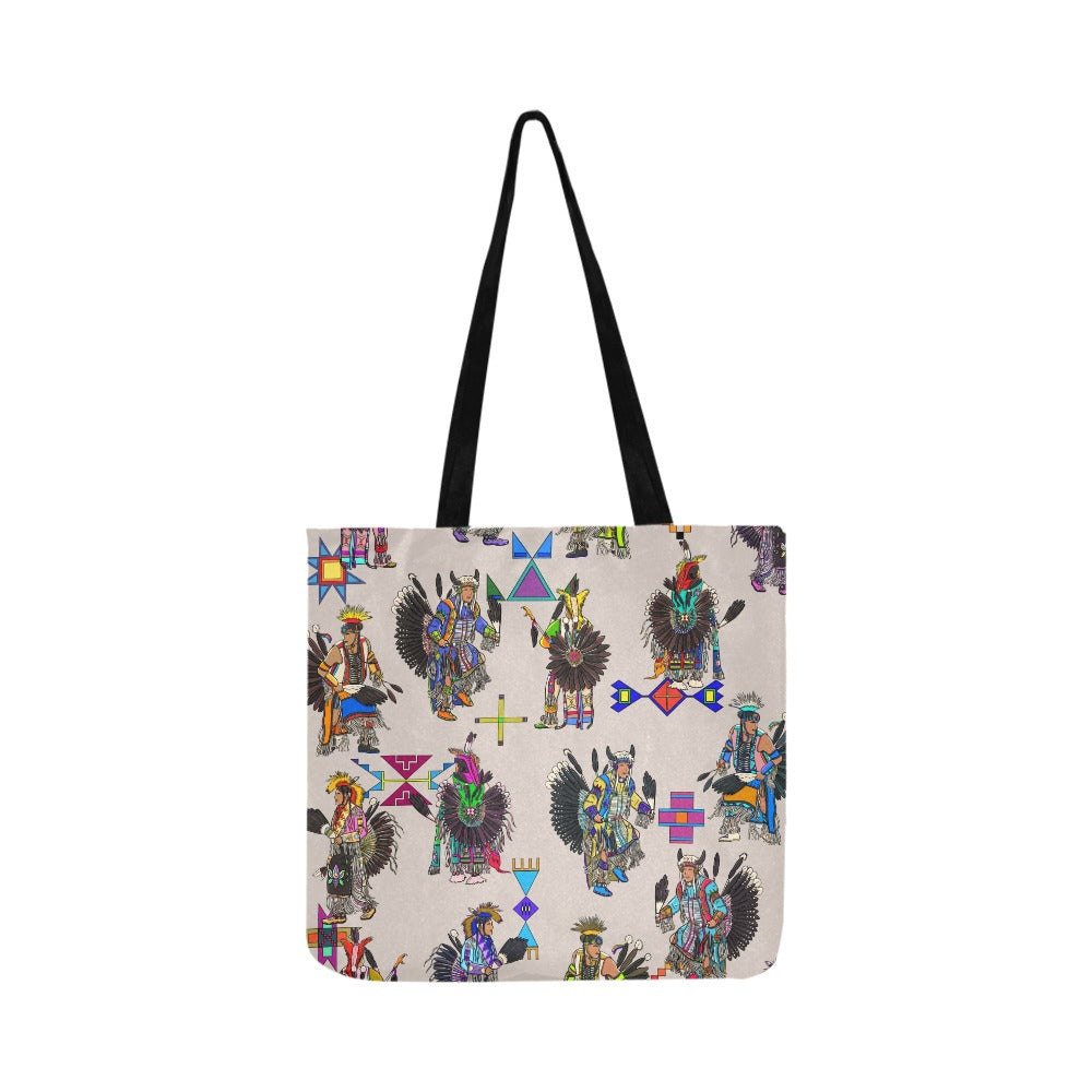Men's Tradish Dancers Muslin White Reusable Shopping Bag (Two sides)