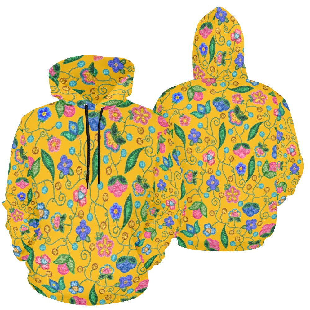 Skyberry Serenade Yellow All Over Print Hoodie for Women (USA Size)