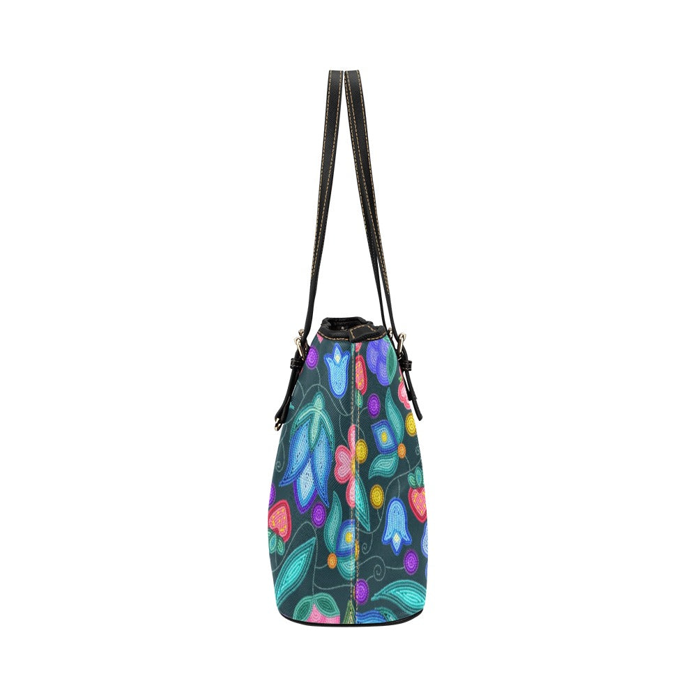 Sweet Offering Dark Teal Leather Tote Bag/Large