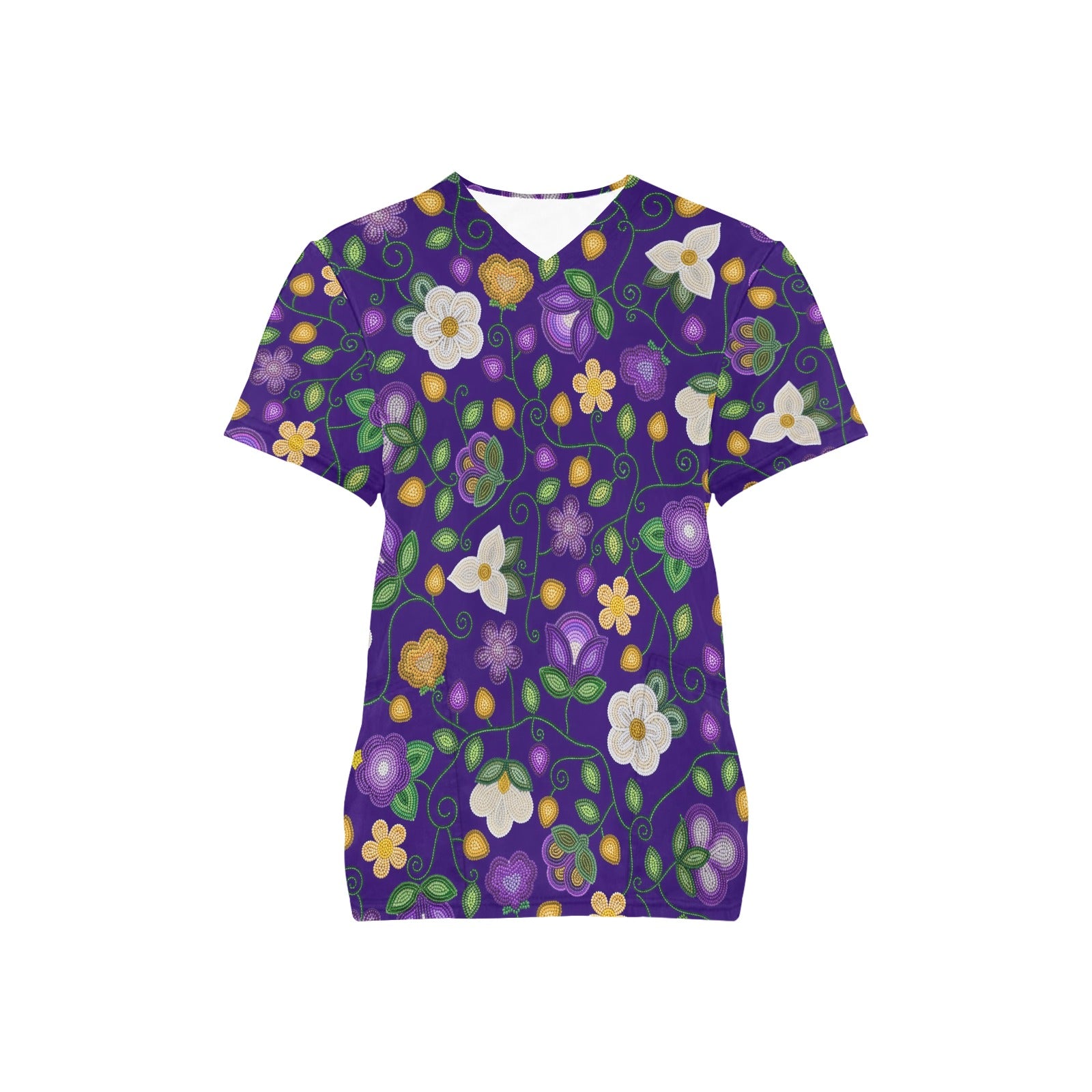 Midnight Moss Bloom Aubergine Scrub Top
