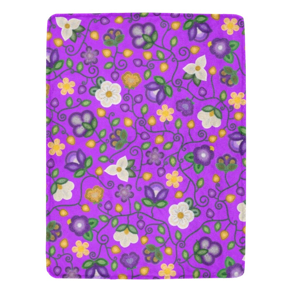 Midnight Moss Bloom Purple Ultra-Soft Micro Fleece Blanket 60"x80"