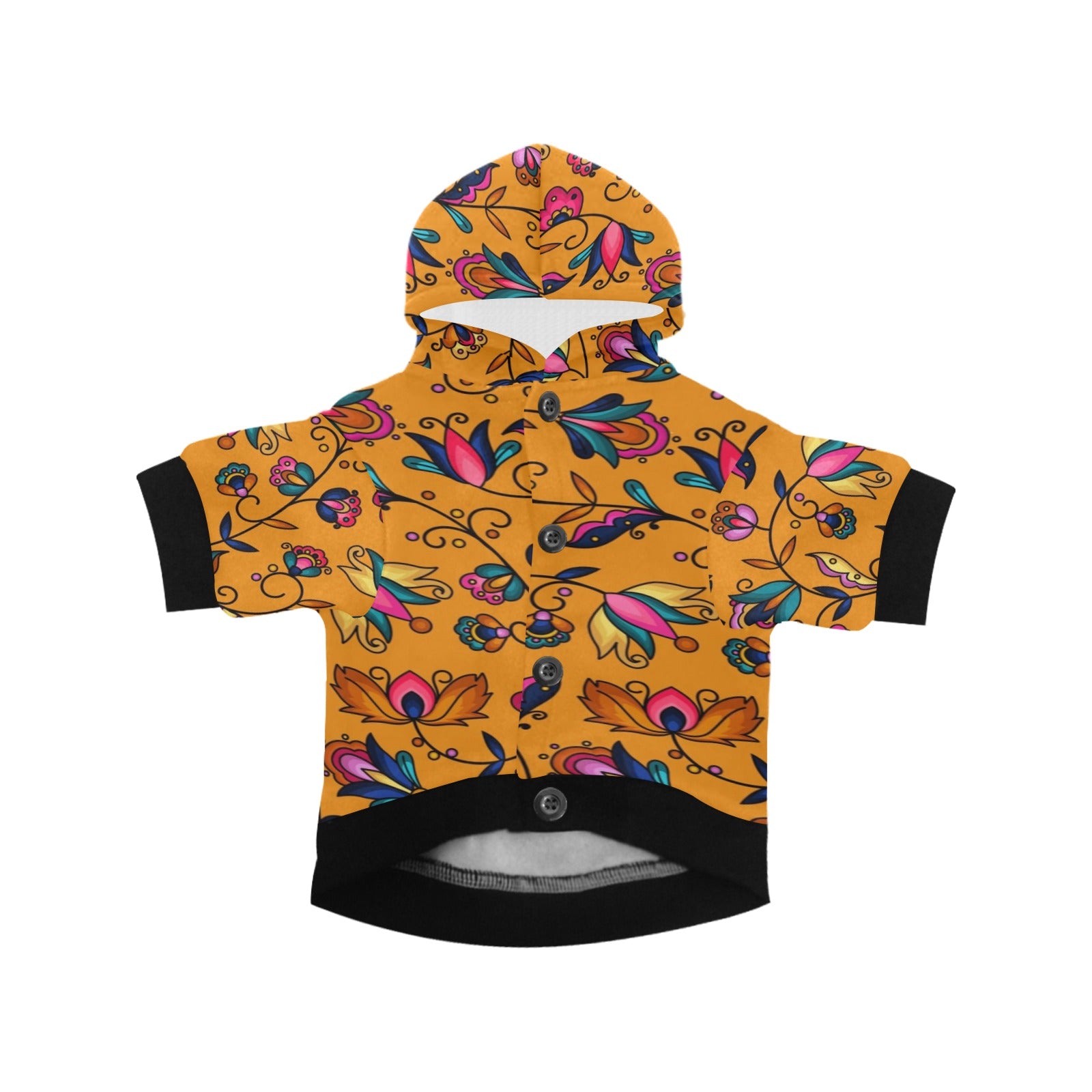 Copper Prairie Petals Orange Pet Dog Hoodie