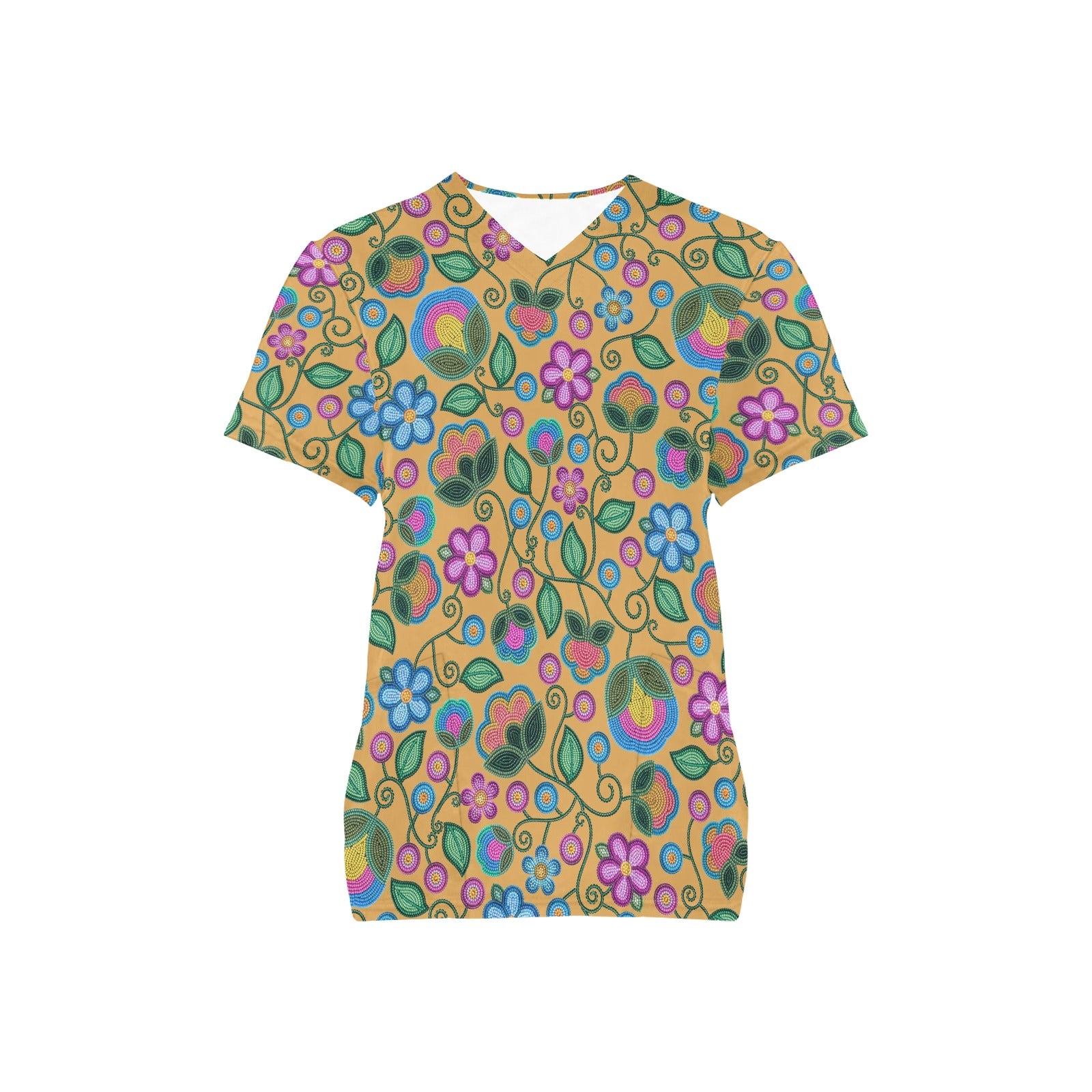 Turquoise Sunbeam Yellow Scrub Top