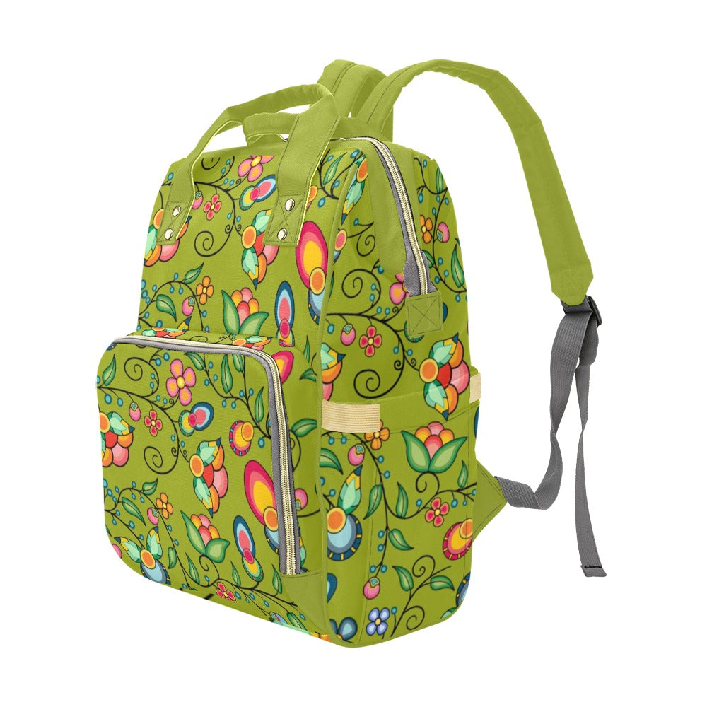 Floral Bounty Sweetgrass Multi-Function Diaper Backpack/Diaper Bag