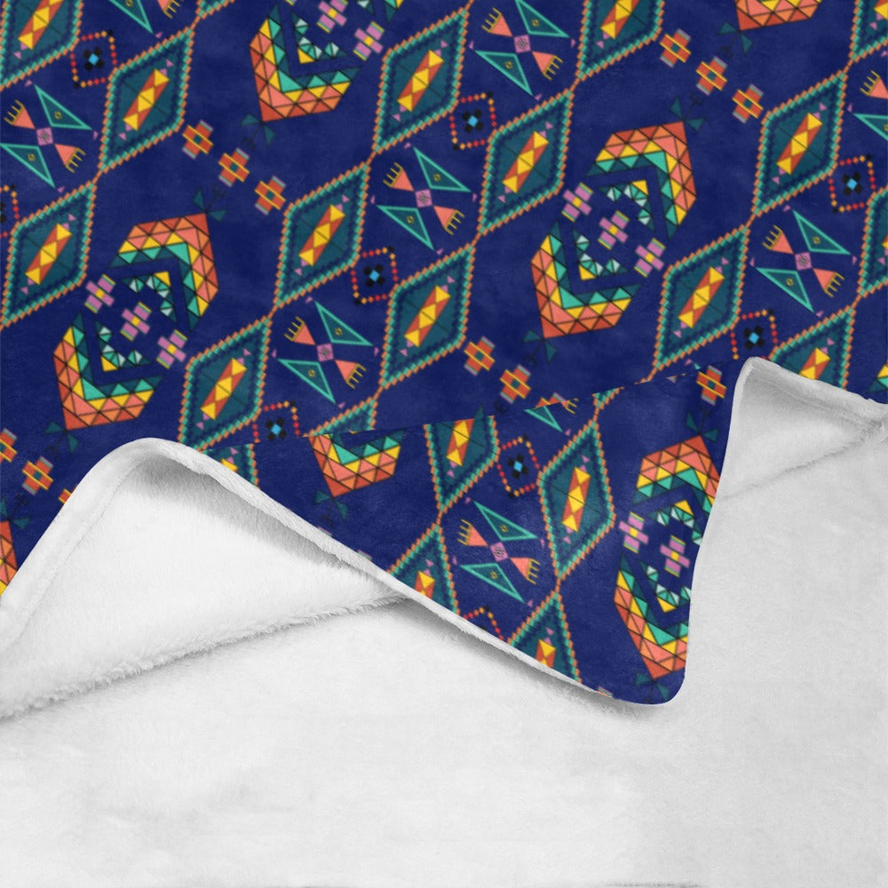 Travois Tipi Blue Ultra-Soft Micro Fleece Blanket 40"x50"