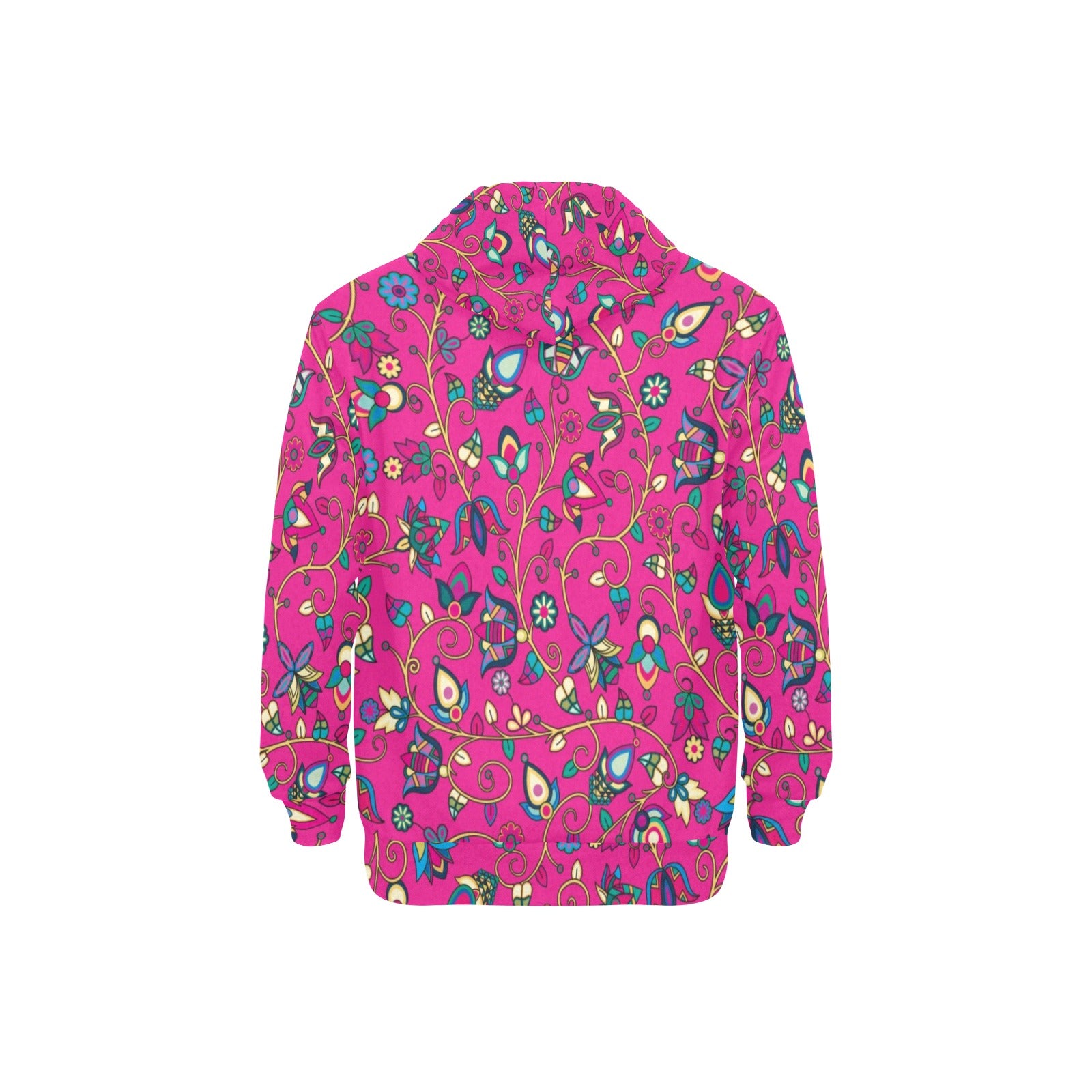 Thorny Path Pink Men's Long Sleeve Fleece Hoodie